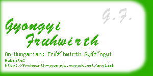 gyongyi fruhwirth business card